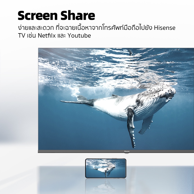 รูปภาพเพิ่มเติมเกี่ยวกับ Hisense TV 40E5G Android TV ทีวี 40 นิ้ว Full HD Smart TV Google Assistant Netflix YouTube Voice Control Build in Wifi DVB-T2 / USB2.0 / HDMI /AV / Digital Audio