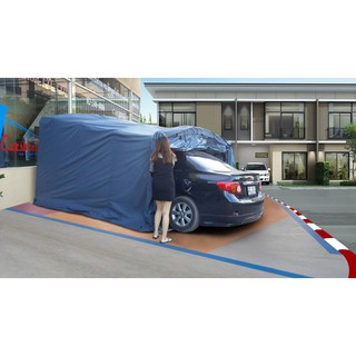 โรงจอดรถสำเร็จรูปพับได้ CARSBRELLA รุ่น CONATINER SIZE S สำหรับรถยนต์ที่มีขนาดเล็ก - กลาง