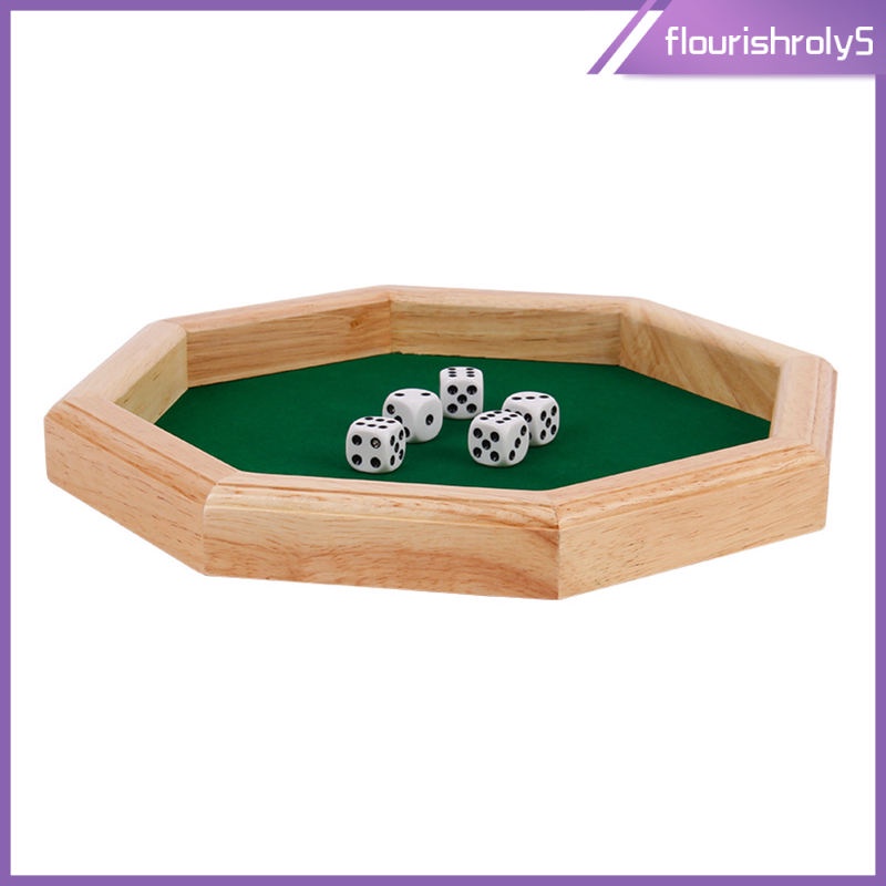 heavy-duty-12-octagonal-wooden-dice-tray-with-felt-lined-rolling-surface