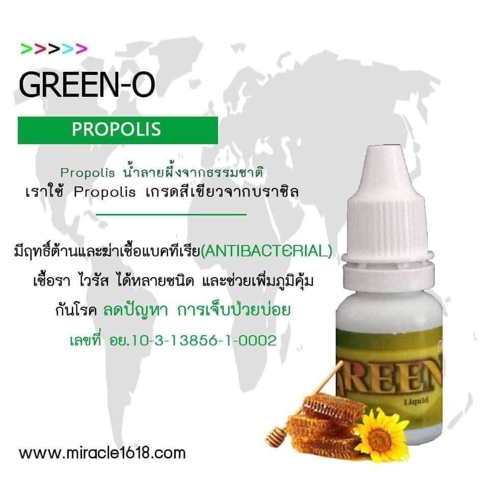 green-o-propolis-กรีนโอ-โพรโพลิส-เกรดเอ-ฆ่าเชื้อ-สร้างภูมิคุ้มกัน-1กล่อง-7-ขวด