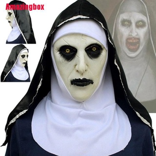 Abth The Horror Scary Nun หน้ากากยาง พร้อมผ้าพันคอ สําหรับแต่งคอสเพลย์ฮาโลวีน