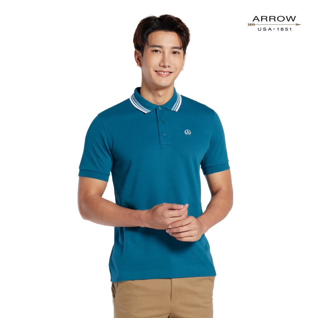 ภาพสินค้าARROW POLO SHIRT DRY TECH ทรง Smart Fit PIQUE สีเขียวเข้ม MPBM811W2CRDR จากร้าน arrow.official บน Shopee ภาพที่ 3