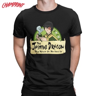 ใหม่เสื้อยืดลําลองสําหรับผู้ชายผ้าฝ้ายแท้ 100% แขนสั้นคอกลมพิมพ์ลาย Jasmine Dragon Prince Zuko The Last Airbenderสามารถป