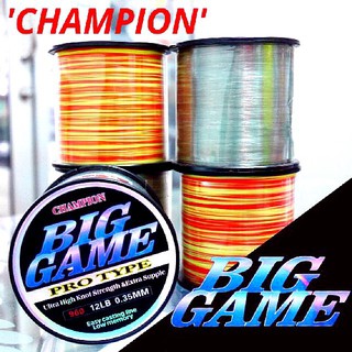 เอ็นตกปลา Champion Biggame แชมเปี้ยน สีส้มสะท้อน สีเขียวขี้ม้า เหนียว ทน ไม่ขาดง่าย