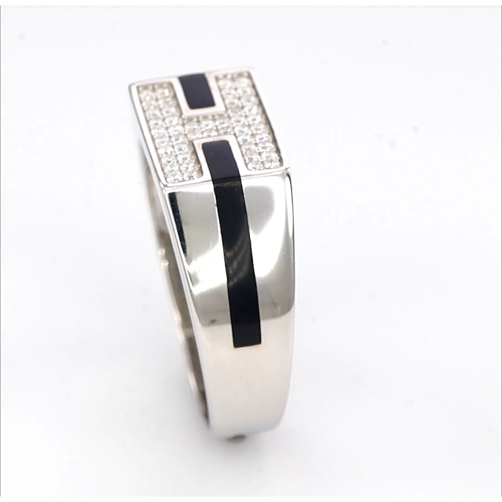 925-sterling-silver-black-enamel-mens-ring-แหวนผู้ชายเงินแท้-925-เคลือบดำ