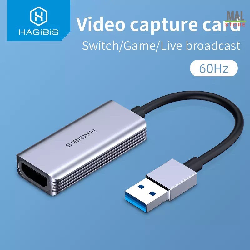 ภาพหน้าปกสินค้าVideo Capture Card USB 3.0 4K HDMI Hagibis For Mobile Nintendo Switch PlayStation Notebook Video Camera