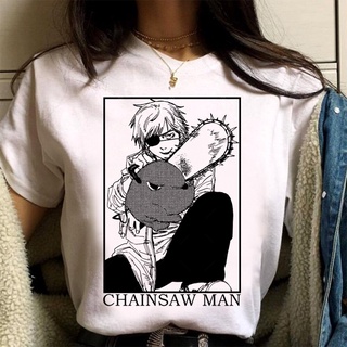 Daily-T 【พร้อมส่ง】เสื้อยืดแขนสั้น พิมพ์ลายกราฟฟิคอนิเมะ Chainsaw Man สไตล์ฮาราจูกุ สําหรับผู้ชาย และผู้หญิง