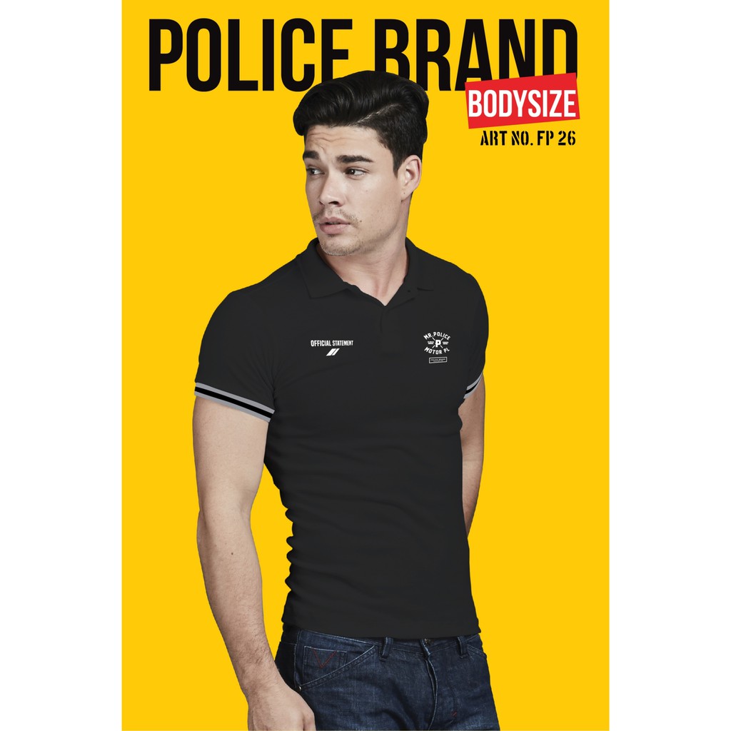 ภาพสินค้าPolice Bodysize เสื้อโปโล ทรง Slim fit พอดีตัว สีขาว,ดำ,เทา,กรม ใส่ได้ทั้งผุ้ชาย/ผู้หญิง (FP26,BP27,XP24) จากร้าน policebrand บน Shopee ภาพที่ 4