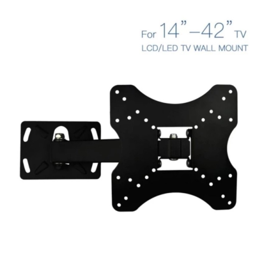 functional-single-arm-full-motion-tilt-swivel-led-tv-wall-mount-bracket-14-42-0618