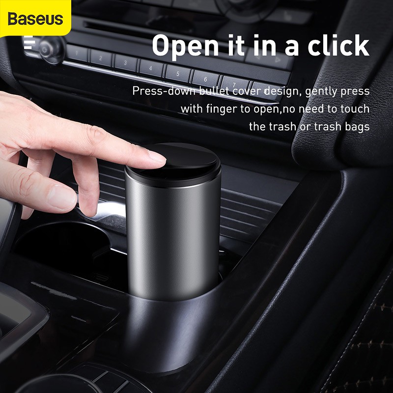 baseus-ถังขยะติดรถยนต์-car-trash-bin-garbage-can-alloy-auto-interior-organizer-storage-bin-car-garbage-box-holder-ashtray-case-car-accessories