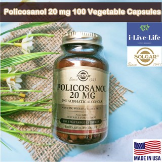 ภาพหน้าปกสินค้าสารสกัดโพลิโคซานอล Policosanol 20 mg 100 Vegetable Capsules - Solgar ที่เกี่ยวข้อง