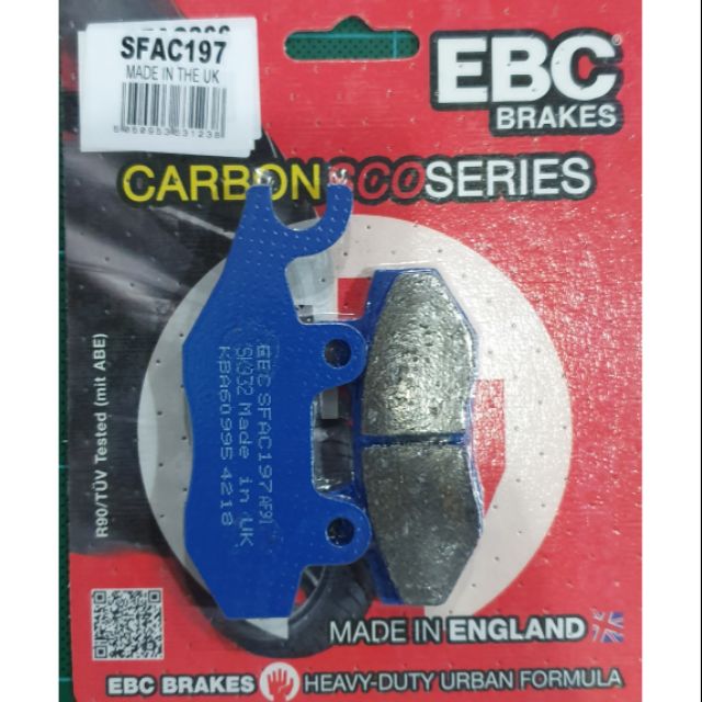 ผ้าเบรค-ebc-brakes-รุ่น-carbon-ผ้าหน้า-ผ้าหลัง-kawasaki-ninja250-ninja300-w175-burgman200-ปี-14-23-burgman400