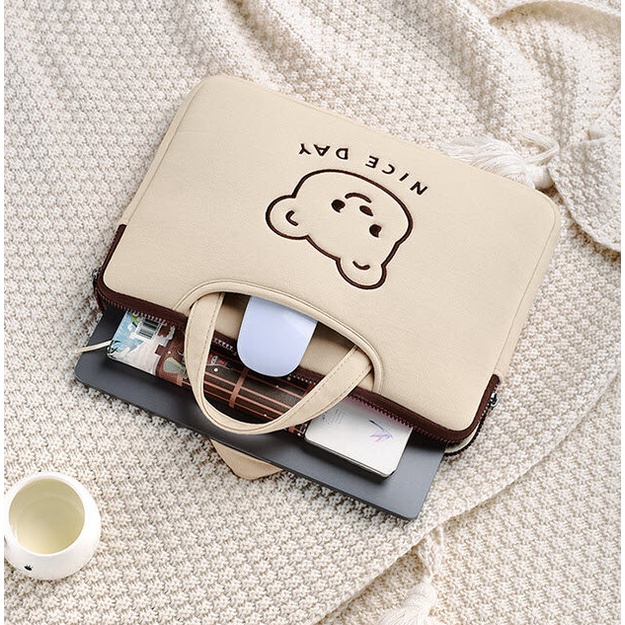 กระเป๋าโน๊ตบุ๊คพี่หมี-15-6-สำหรับใส่โน๊ตบุ๊ค-notebook-bag-notebook-case-กระเป๋าคอมพิวเตอร์-ซองแมคบุ๊คโน๊ตบุ๊ค-กันกระแทก