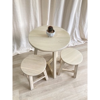 สินค้า โต๊ะกลม โต๊ะไม้กลม โต๊ะ ไม้สัก100% (*50x50x60cm*) โต๊ะโมเดิร์น โต๊ะมินิมอล ถ่ายรูปสวย  จัดส่งไว