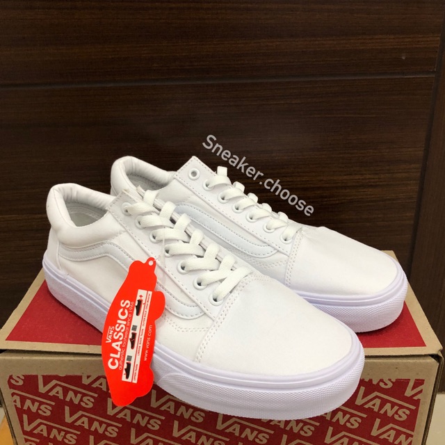 vans-old-skool-true-white-พร้อมกล่อง-จ่ายเงินปลายทางได้-แวนส์สีขาว