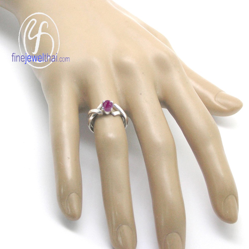 finejewelthai-แหวนทับทิม-แหวนเงินแท้-แหวนพลอย-พลอยประจำเดือนเกิด-ruby-silver-ring-r1040rb-ov1-เลือกสีตัวเรือนได้