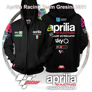 เสื้อแจ็กเก็ต เสื้อฮู้ดดี้ พิมพ์ลายโลโก้ ZIPPER MIX เสื้อทีมแข่งรถ Aprilia Gresini MotoGPSuper PREMIUM SABLON PREMIUM สําหรับผู้ชาย และผู้หญิง 2021