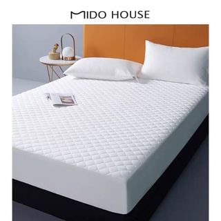 ผ้าปูที่นอน ผ้าคลุมเตียง ผ้ารองกันเปื้อน ผ้ารองที่นอน กันเปื้อน สีขาว MIDO HOUSE SKU07370