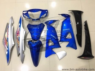 WAVE 100 S 2005 U BOX สีน้ำเงิน ชุดสีมอเตอร์ไซค์เวฟ  เฟรมรถ กรอบรถ แฟริ่ง Honda เวฟ100s 2005