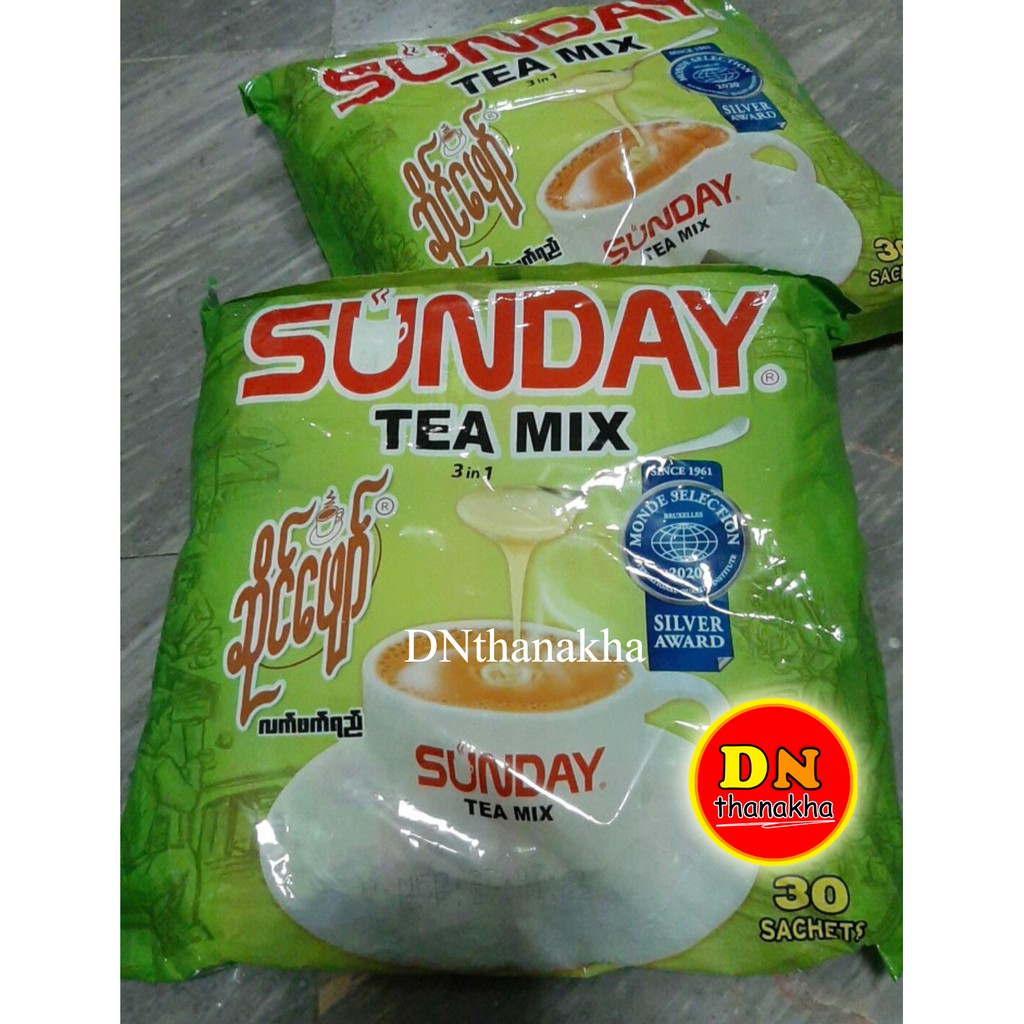 มีเก็บปลายทาง-ชาพม่า-ชานมพม่า-ชาซันเดย์ห่อสีเขียว-sunday-tea-mix-3-in-1-ซันเดย์เขียว-1-ห่อ