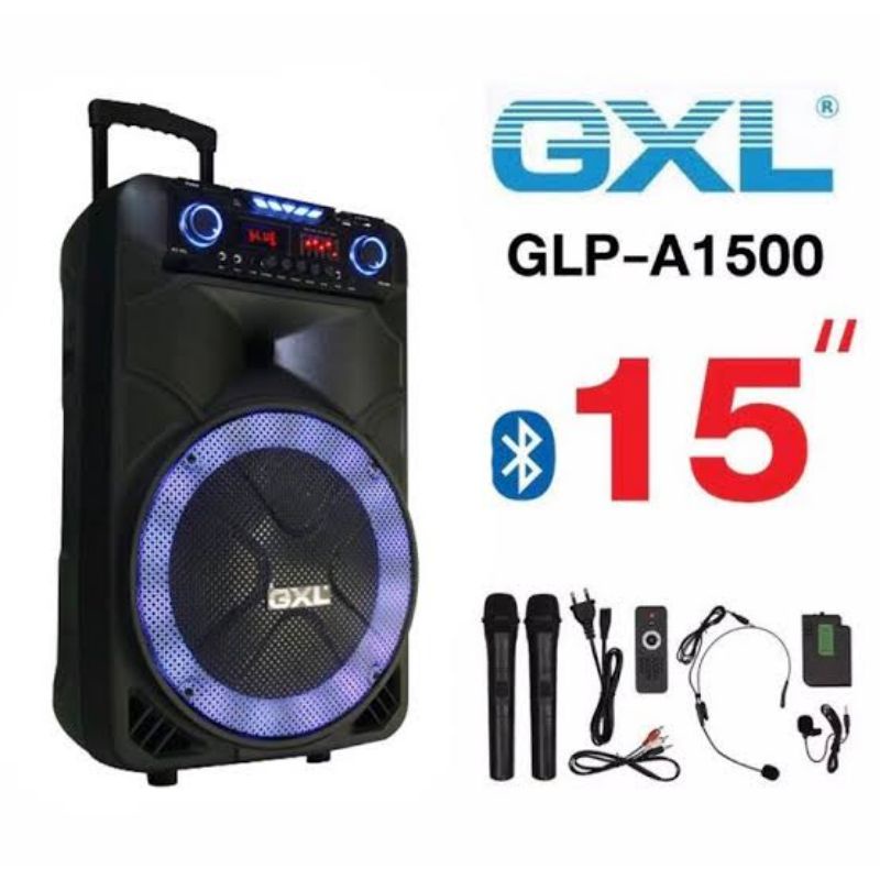 gxl-รุ่น-glp-a1500-ลำโพงบลูทูธแบบล้อลาก-ลำโพงเคลื่อนที่-ขนาด-15นิ้ว-แถมไมค์ลอย-2ตัว