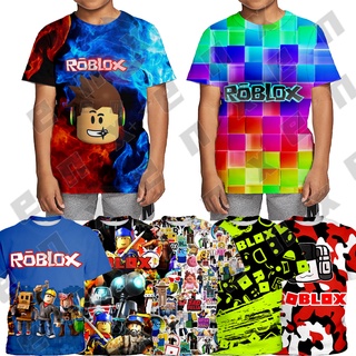 *ใหม่* Roblox เสื้อยืดแขนสั้น ลายการ์ตูนเลโก้ แฟชั่นฤดูร้อน สําหรับเด็กผู้ชาย อายุ 3-13 ปี *110-160*