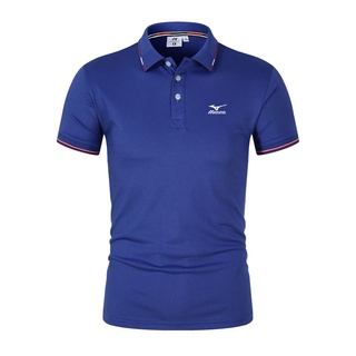 ใหม่ Mizuno เสื้อโปโลลําลอง คอปก แฟชั่นฤดูร้อน สไตล์นักธุรกิจ สําหรับผู้ชาย ไซซ์ S-4XL