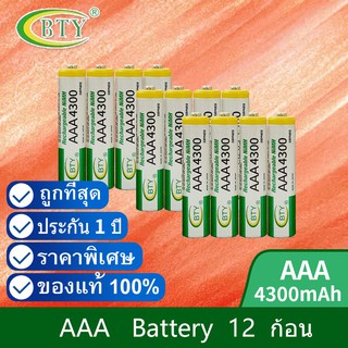 ภาพหน้าปกสินค้าBTY ถ่านชาร์จ AAA 4300 mAh Ni-MH Rechargeable Battery (12 ก้อน) ที่เกี่ยวข้อง