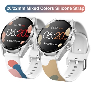 ภาพหน้าปกสินค้าสายนาฬิกาข้อมือซิลิโคน 22 มม. 20 มม. คละสี สําหรับ Samsung Galaxy watch 3/4 46 มม. Active 2 42 มม. Huawei watch GT2 Amazfit ที่เกี่ยวข้อง