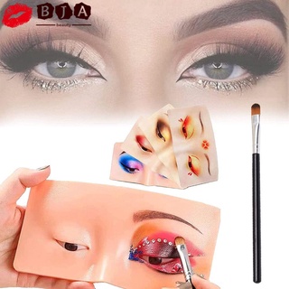 BJIA Gift for beginner eyelash artists The Perfect Aid Painting Makeup Practice Skin Makeup Training Board to Practicing Makeup for Face Eyes Reusable Silicone Lash View Eyelids with Eyeshadow Brush Practicing Makeup Face Board