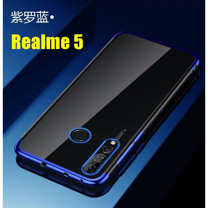 case-realme-5-เคสนิ่ม-ขอบสีหลังใส-เคสกันกระแทก-สวยและบาง-tpu-case-เคสซีลีโคน-สินค้าใหม่-ส่งจากไทย