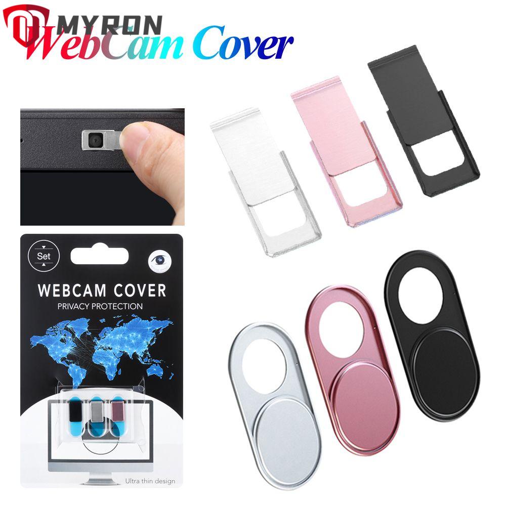 ภาพหน้าปกสินค้าMYRON Universal Privacy Protection Mini Slide Shutter Metal Webcam Cover Shield Slim Blocker Ultra Thin Camera Sticker/Multicolor