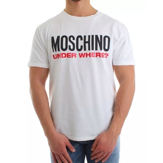 เสื้อยืดโอเวอร์ไซส์เสื้อยืดแขนสั้น ผ้าฝ้าย พิมพ์ลายโลโก้ MOS CHINO Moschino สําหรับผู้ชายS-3XL