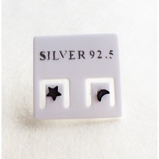 (S925) ต่างหูพระจันทร์ดาวเงินแท้ Moon and Star Sterling Silver earrings