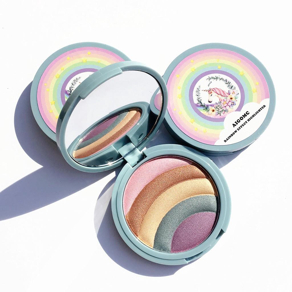💋New Rainbow Unicorn Highlights 5 Color Rainbow Eyeshadow Disc High Disc