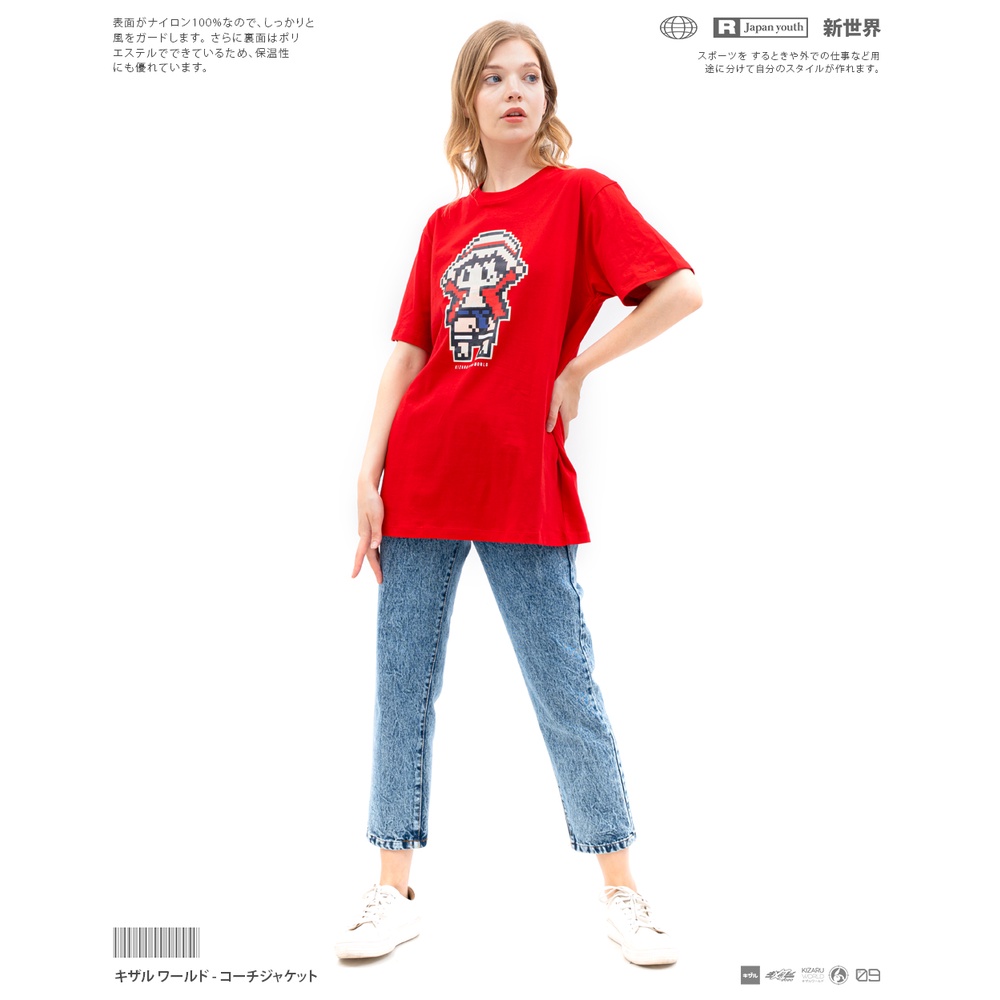 เสื้อยืดโอเวอร์ไซส์เสื้อยืด-พิมพ์ลายอนิเมะ-one-piece-luffy-pixels-3xl