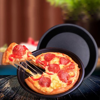 Non Stick Pizza Pan 6นิ้ว อุปกรณ์ ถาดอบพิซซ่า อบขนม เคลือบผิว ไม่ติดกระทะ เทฟล่อน ขนาด6 นิ้ว ก้นถาดลึก 1นิ้ว(1ถาด)