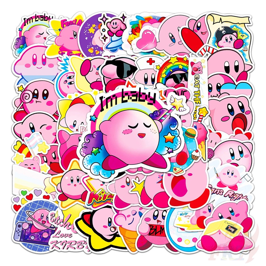 50pcs-set-kirby-series-01-สติ๊กเกอร์-diy-fashion-waterproof-decals-doodle-graffiti-สติ๊กเกอร์