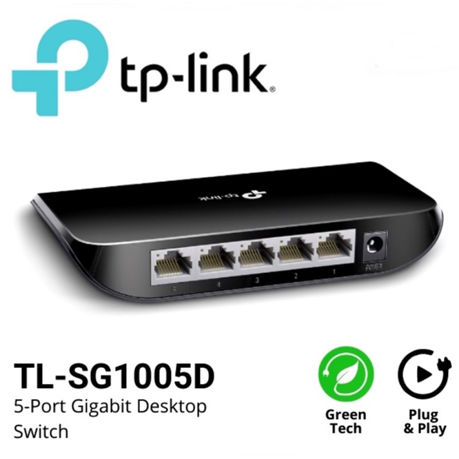 ราคาและรีวิวSWITCH (สวิตซ์) TP-LINK 5 PORTS (TL-SG1005D) GIGABIT PORT 10/100/1000Mbps