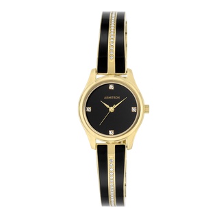 ARMITRON AR75/5208BKGPBK (W19) นาฬิกาข้อมือผู้หญิง สายสแตนเลส สีดำ/ทอง