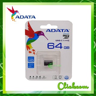 Adata Micro SDXC Premier (Class 10 UHS-I 50/10 MB/s) 64GB # ไมโครเอสดีการ์ด
