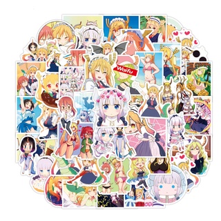 สินค้า สติ๊กเกอร์พีวีซี Miss Kobayashi\'s Dragon Maid Anime Manga กันน้ํา 50 ชิ้นสําหรับติดตกแต่ง