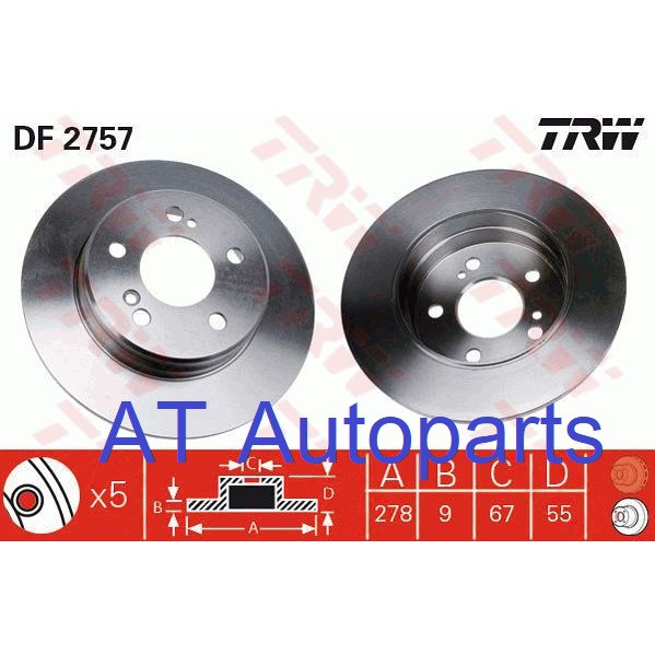 จานเบรค-จาน-หลัง-benz-w203-c180-compressor-lt-bp-gt-1993-2002-df2757-ราคาต่อใบ