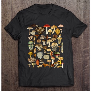 เสื้อยืดสีขาวเสื้อยืดแฟชั่นผู้ชายพิมพ์ลาย Mycology Fungi Foraging MushroomS-4XL