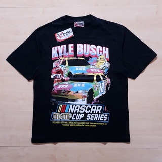 เสื้อยืดผู้ เสื้อยืด ลาย NASCAR CHASE ของแท้ KYLE BUSCH MM 4 สีดํา S-5XL