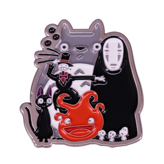 Ghibli เข็มกลัดลายการ์ตูน Totoro Jiji ไม่มีเสน่ห์เครื่องประดับน่ารัก