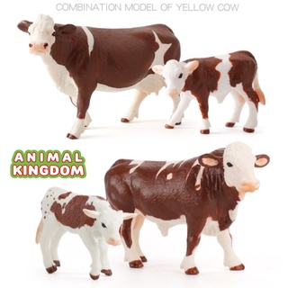 Animal Kingdom - โมเดลสัตว์ วัวโฮนสไตน์ฟรีเชี่ยน แดง พ่อแม่ลูก ชุด 4 ตัว (จากหาดใหญ่)