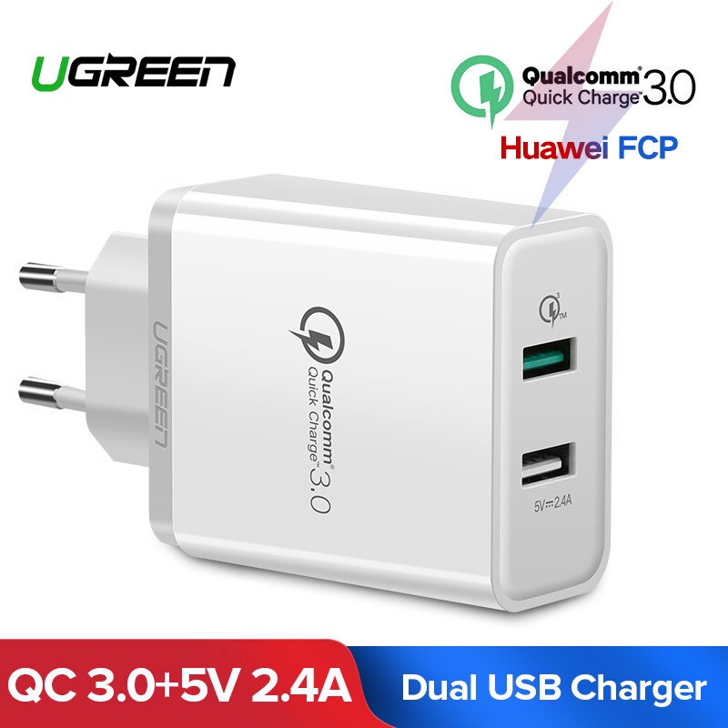 Ugreen(30922) 30W USB QC Charger QC3.0+5V 2.4A 30W FCP Wall Charger ...