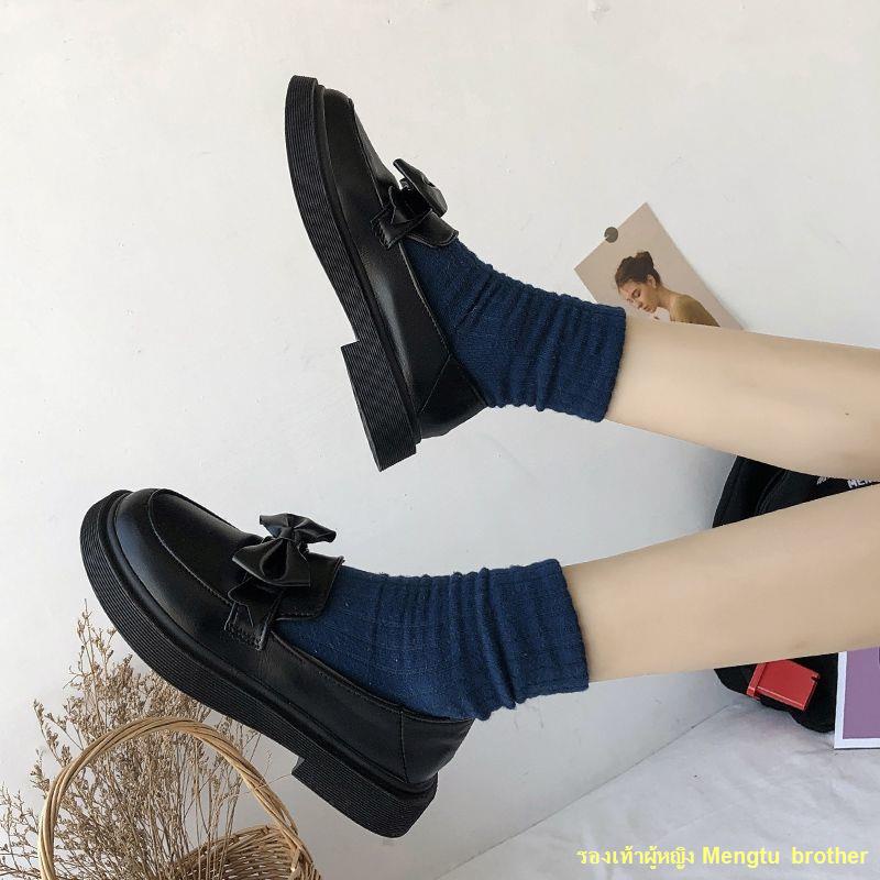 จัดส่งทันที-รองเท้าหนังขนาดเล็กผู้หญิงอังกฤษญี่ปุ่นjkรองเท้าเครื่องแบบใหม่รองเท้าส้นแบนขี้เกียจ