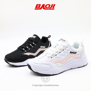 BAOJI [BJW644] ของแท้ 100% รองเท้าผ้าใบ ออกกำลังกาย ผู้หญิง  (สีดำ/ ขาว) ไซส์ 37-41